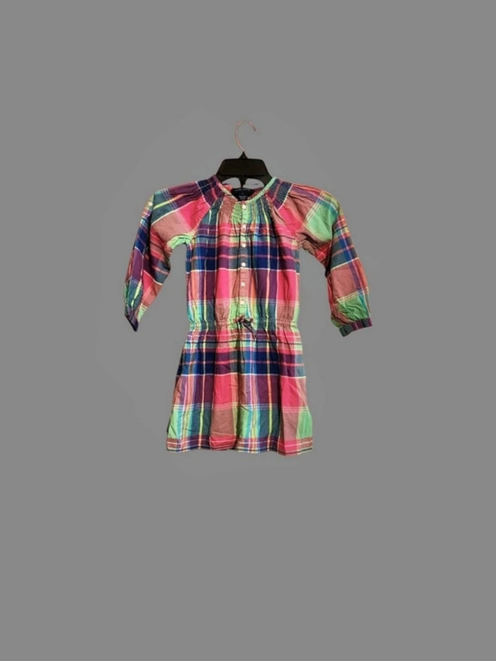Ralph Lauren Girls Multicolor Plaid Dress Size 5 Like New